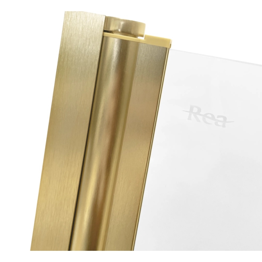 REA-K9777 - Faltbare Badewannenabtrennung AGAT 140x100 cm gebürstetes Gold/klar