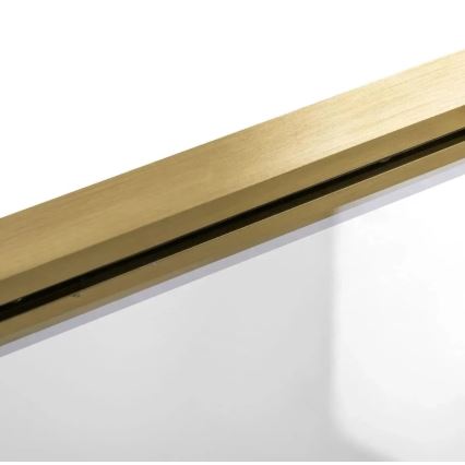 REA-K9777 - Faltbare Badewannenabtrennung AGAT 140x100 cm gebürstetes Gold/klar