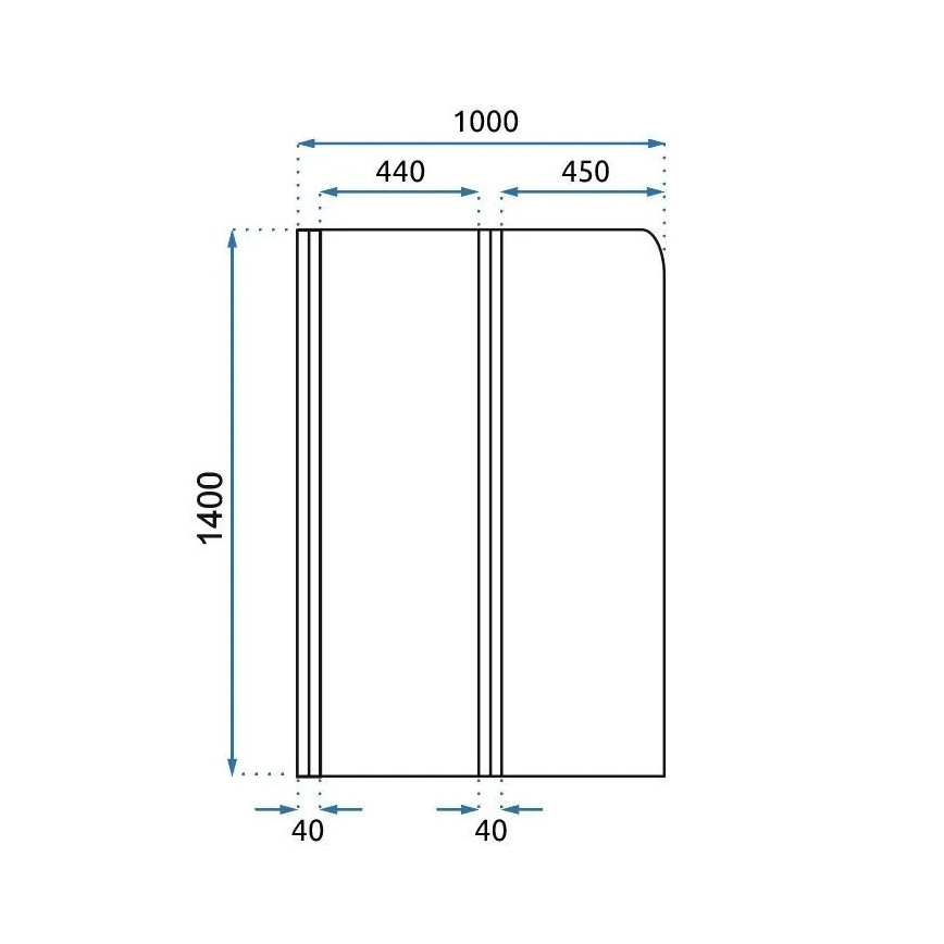 REA-K9777 - Faltbare Badewannenabtrennung AGAT 140x100 cm gebürstetes Gold/klar