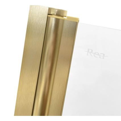 REA-K9777 - Pannello doccia pieghevole per vasca AGAT 140x100 cm, finitura oro spazzolato/vetro trasparente