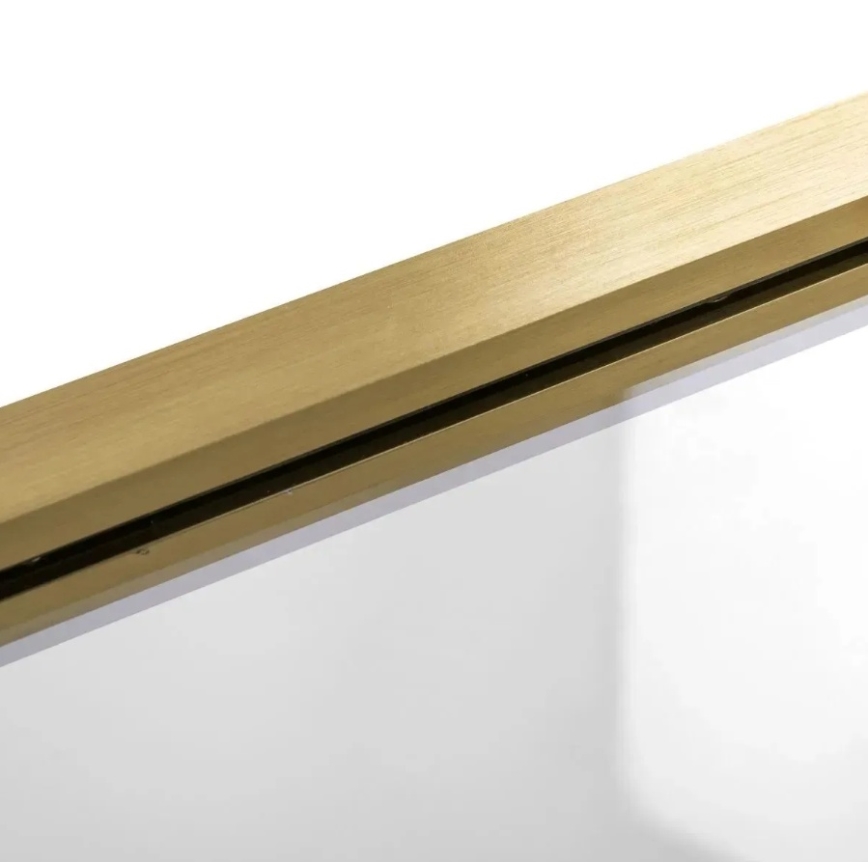 REA-K9777 - Pannello doccia pieghevole per vasca AGAT 140x100 cm, finitura oro spazzolato/vetro trasparente