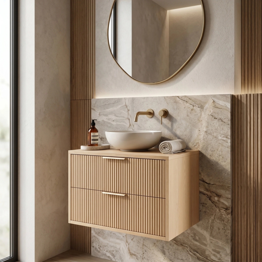 REA-M0408 - Mobile bagno sospeso sotto lavabo MONO 60x47 cm beige