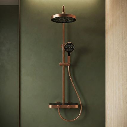 REA-P0362 - Ensemble de douche avec mitigeur CREO en cuivre brossé