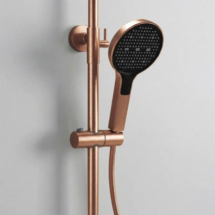 REA-P0362 - Ensemble de douche avec mitigeur CREO en cuivre brossé