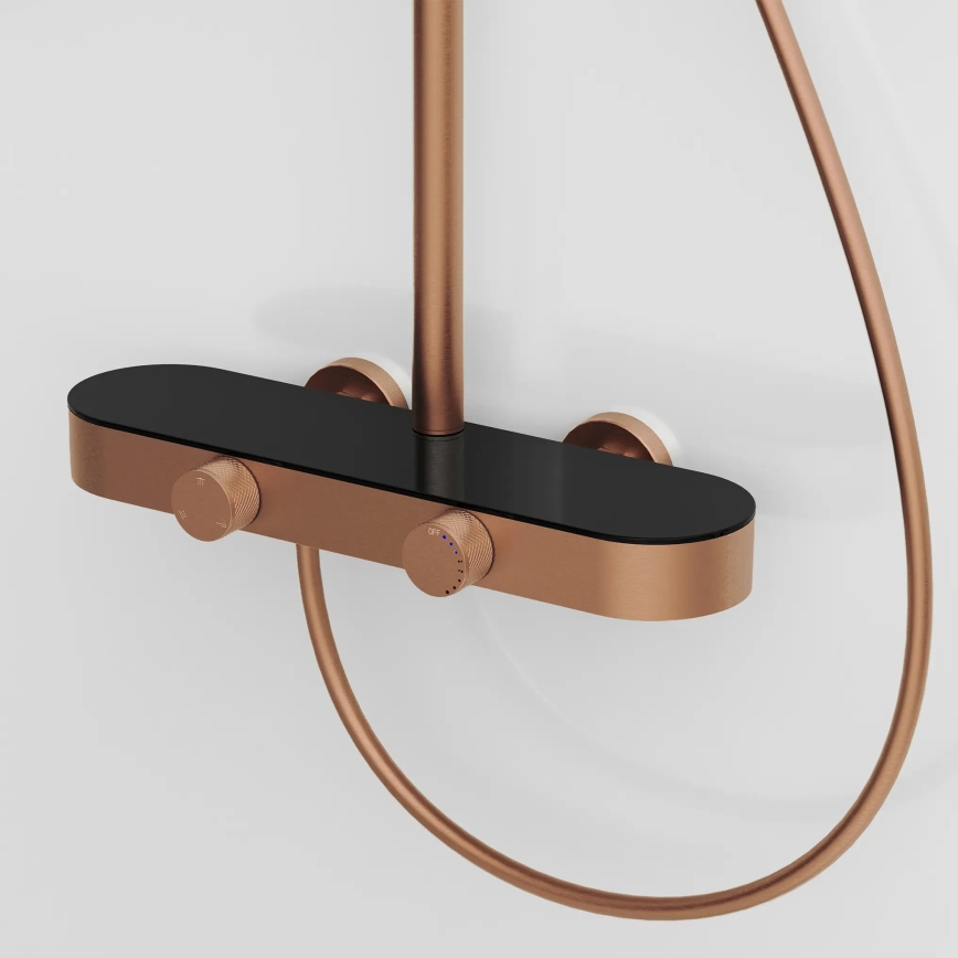 REA-P0362 - Ensemble de douche avec mitigeur CREO en cuivre brossé