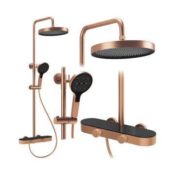 REA-P0362 - Set doccia con miscelatore CREO in rame spazzolato