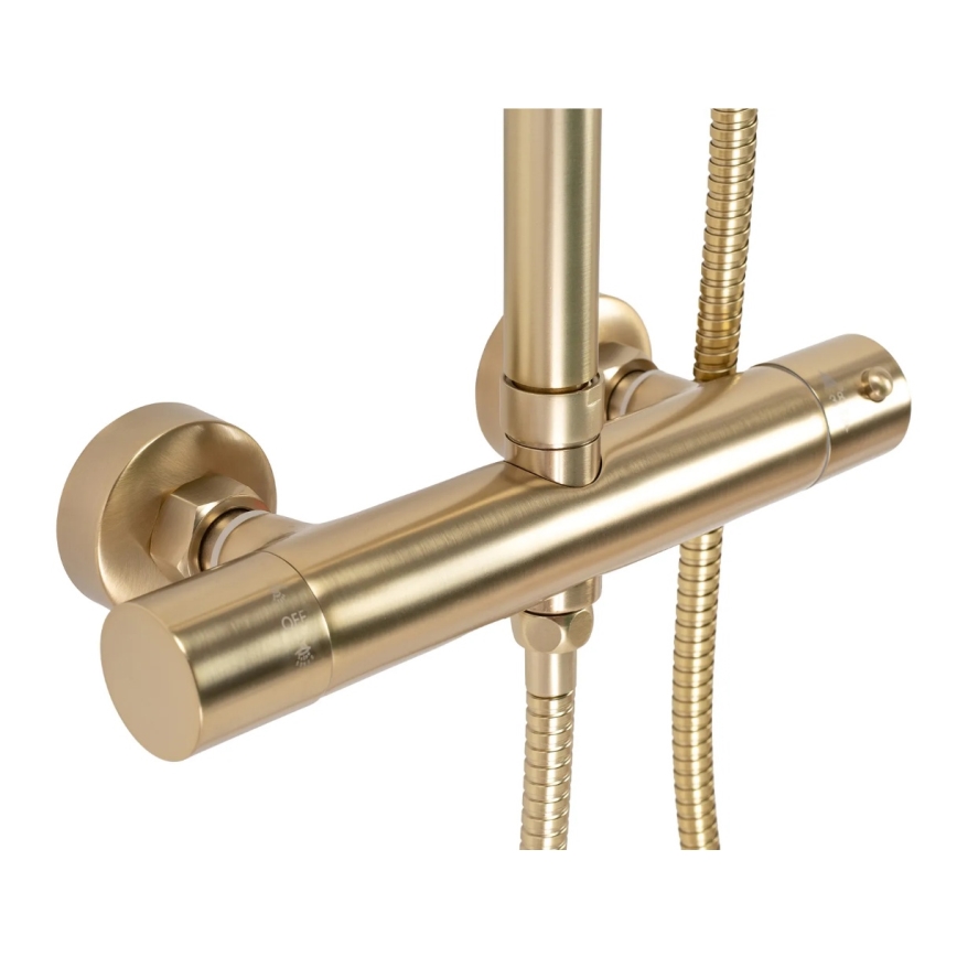REA-P2323 - Duschset mit thermostatischer Armatur PAROT, gebürstetes Gold