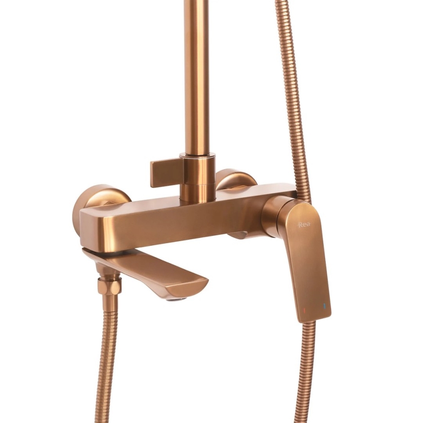REA-P2418 - Set doccia con miscelatore AVALON, finitura in rame spazzolato