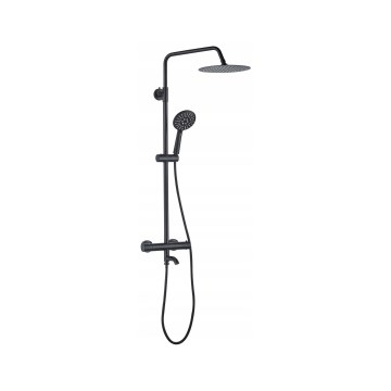 REA-P4113 - Kit de douche avec mitigeur thermostatique LUNGO noir mat