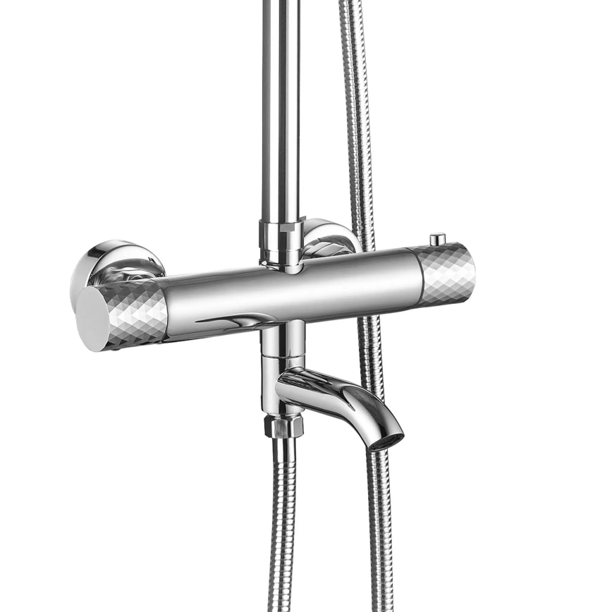 REA-P5961 - Duschgarnitur mit Thermostatarmatur LUNGO DIAMOND, hochglanzverchromt