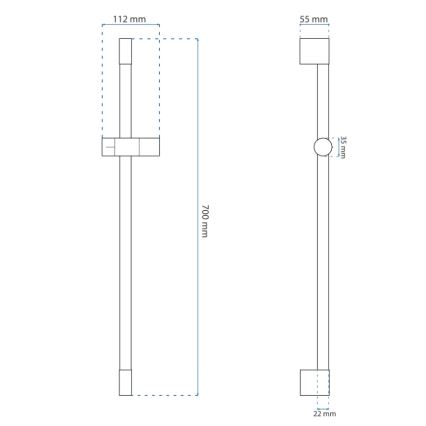 REA-P5981 - Support pour douchette à main 70 cm doré
