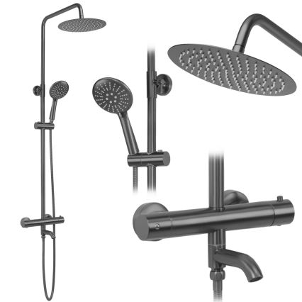 REA-P6386 - Duschset mit Thermostatarmatur LUNGO titan
