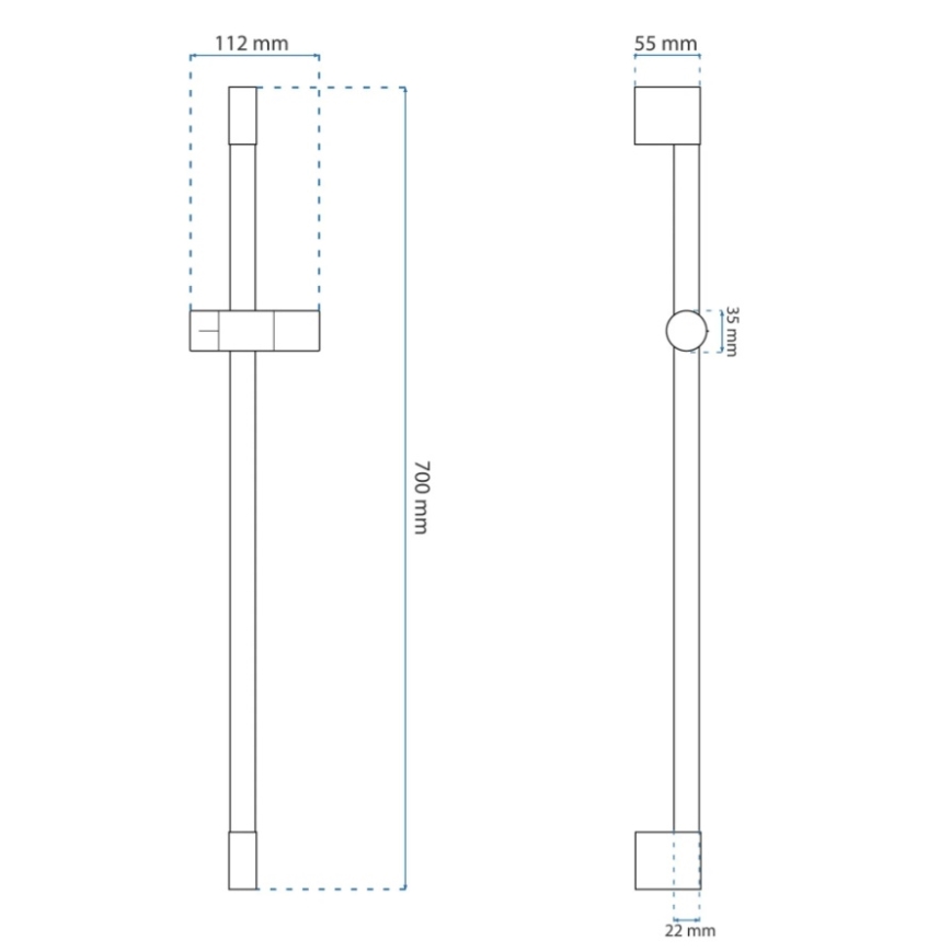 REA-P6500 - Support pour douchette à main 70 cm, finition or brossé