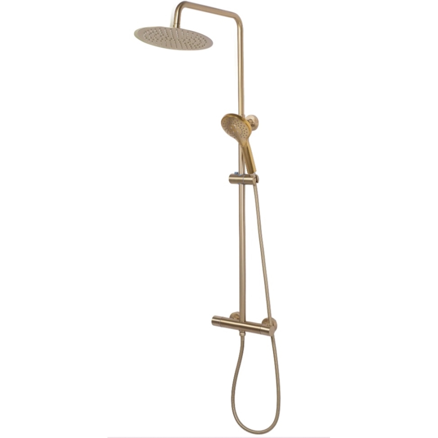 REA-P6602 - Set doccia con miscelatore termostatico VINCENT oro spazzolato