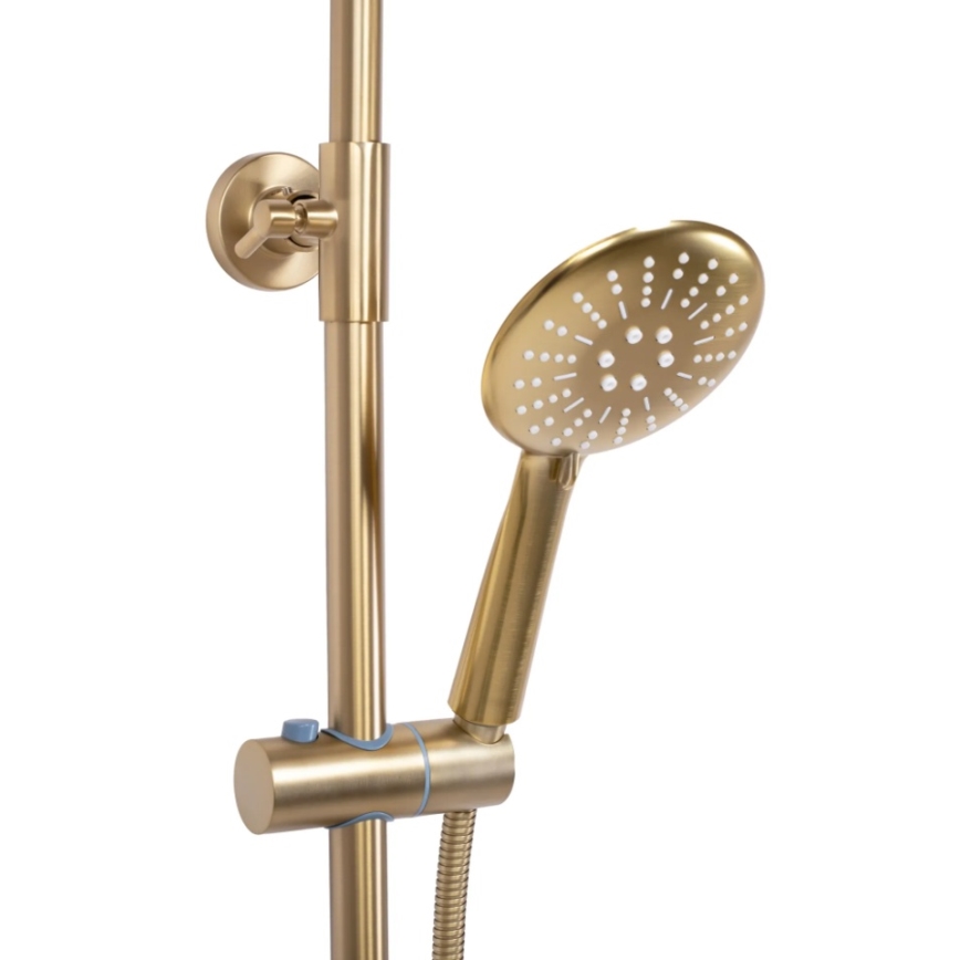 REA-P6604 - Duschset mit Thermostatarmatur LUNGO, gebürstetes Gold