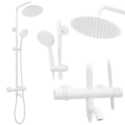 REA-P6608 - Duschset mit Thermostatarmatur LUNGO mattweiß