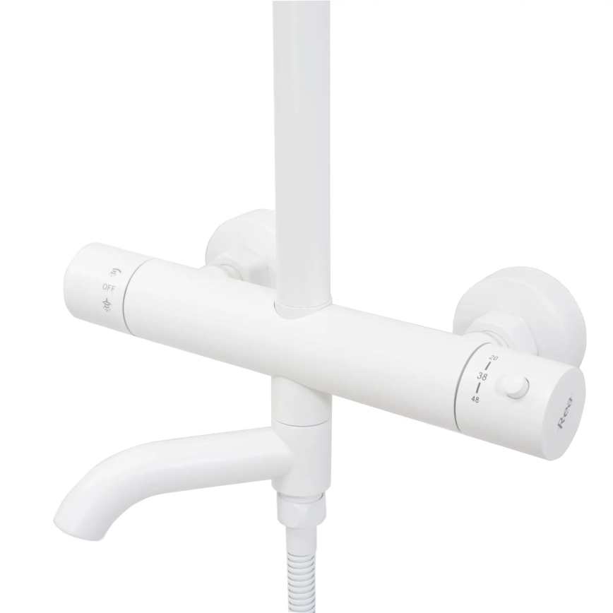 REA-P6608 - Duschset mit Thermostatarmatur LUNGO mattweiß