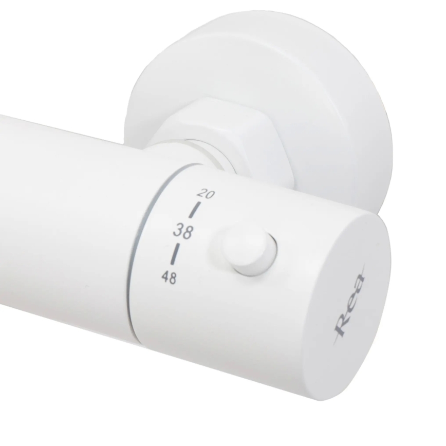 REA-P6608 - Duschset mit Thermostatarmatur LUNGO mattweiß