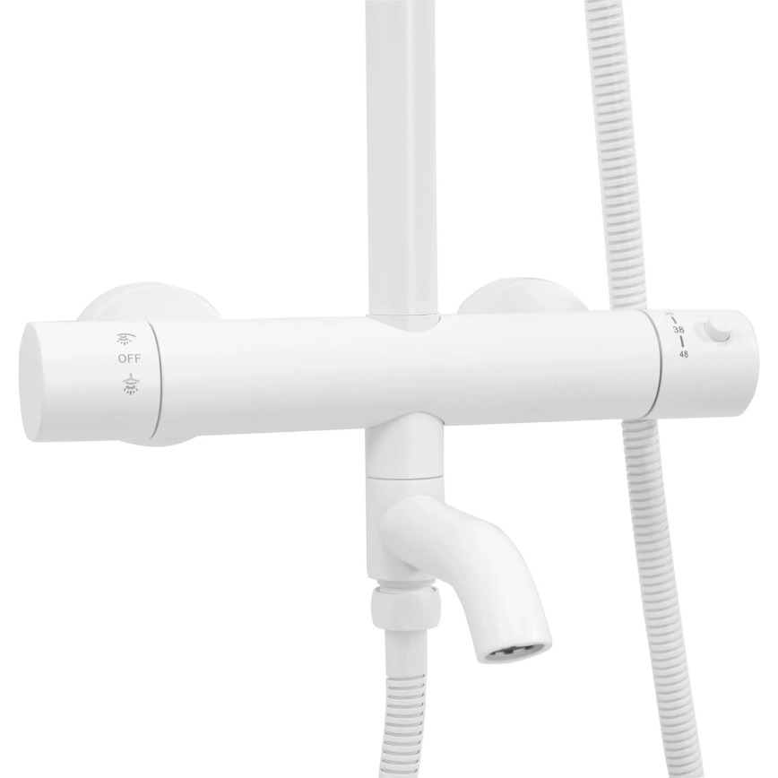 REA-P6608 - Duschset mit Thermostatarmatur LUNGO mattweiß