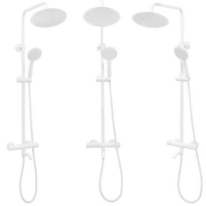 REA-P6608 - Duschset mit Thermostatarmatur LUNGO mattweiß