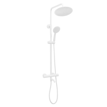 REA-P6608 - Set doccia con miscelatore termostatico LUNGO bianco opaco