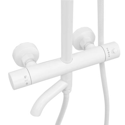 REA-P6608 - Set doccia con miscelatore termostatico LUNGO bianco opaco