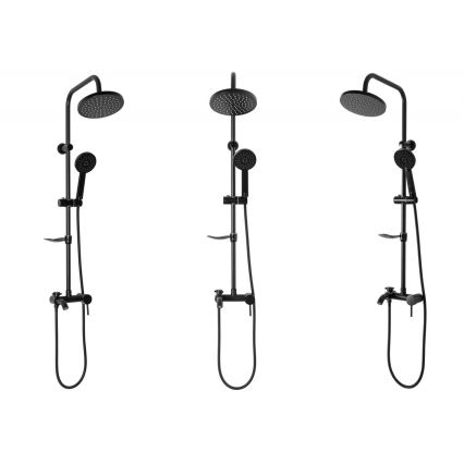 REA-P7005 - Set doccia con miscelatore LUIS nero opaco