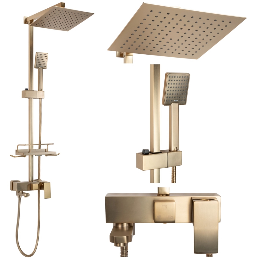 REA-P7050 - Duschset mit Armatur JACK, gebürstetes Gold