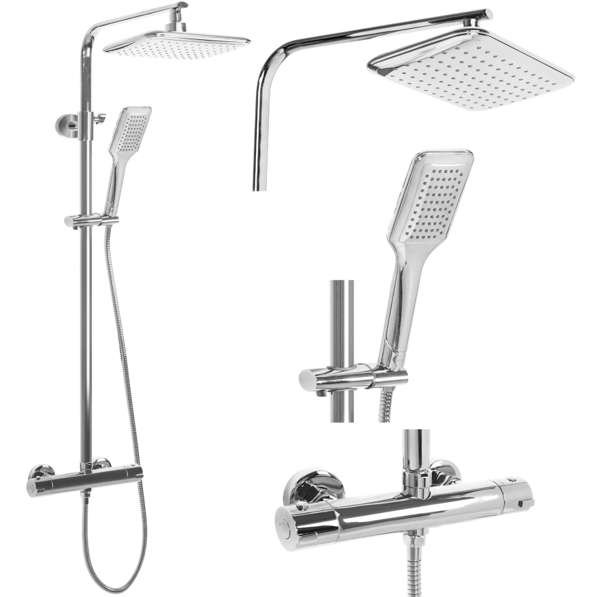 REA-P7100 - Kit de douche avec mitigeur thermostatique TOM, chromé brillant