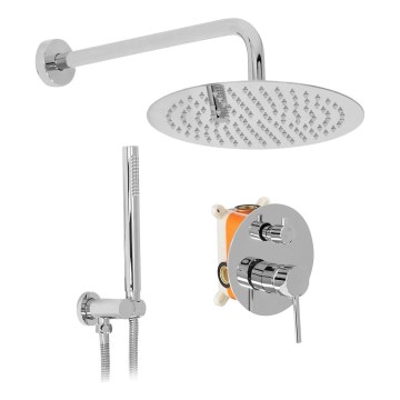 REA-P8007 - Ensemble de douche avec mitigeur encastré LUNGO, chromé brillant