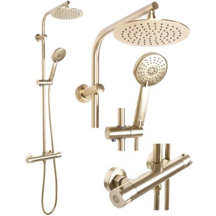 REA-P8413 - Ensemble de douche BLISS avec mitigeur thermostatique, finition or brossé