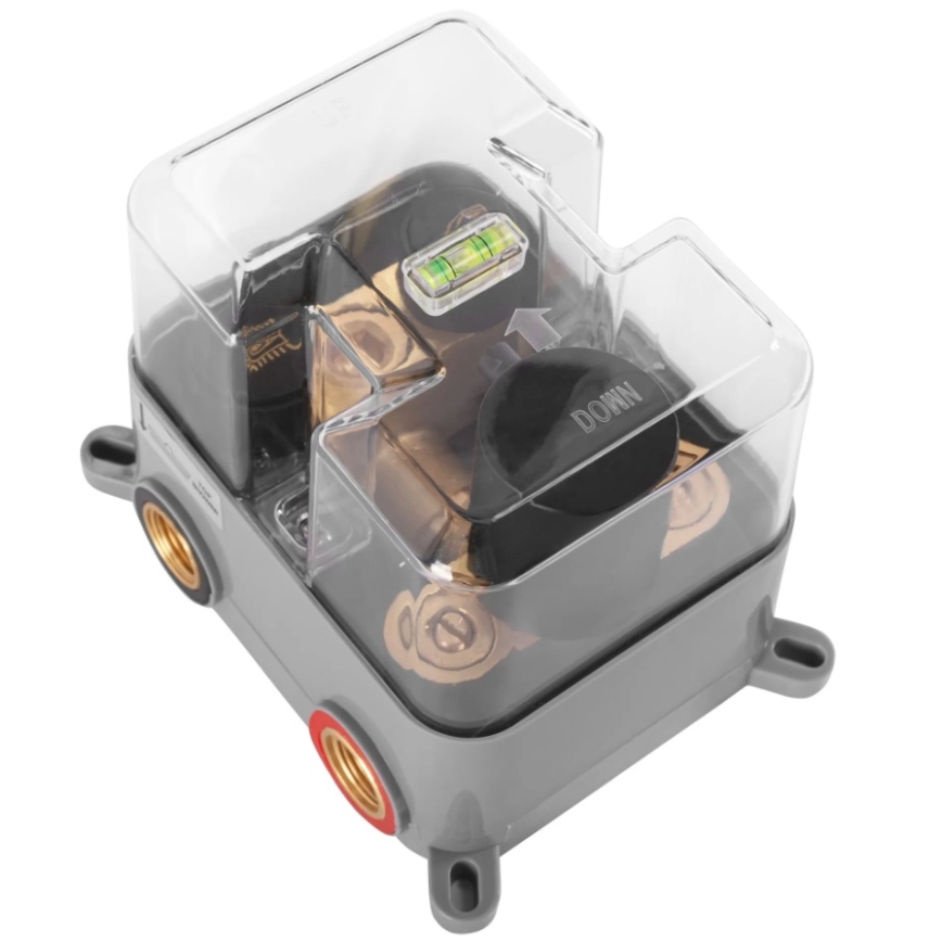 REA-P8551 - Set doccia con miscelatore termostatico da incasso LUNGO oro spazzolato