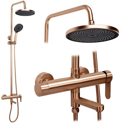 REA-P8715 - Ensemble de douche ARCOS avec mitigeur, finition cuivre brossé