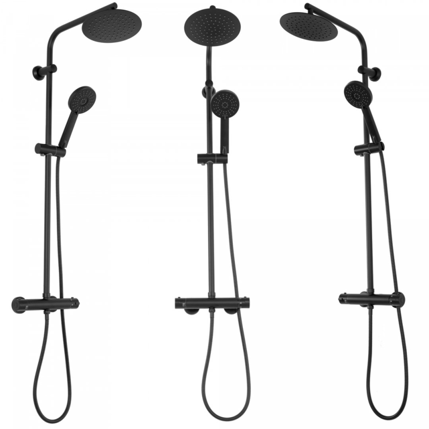 REA-P8804 - Set doccia BLISS con miscelatore termostatico, nero opaco