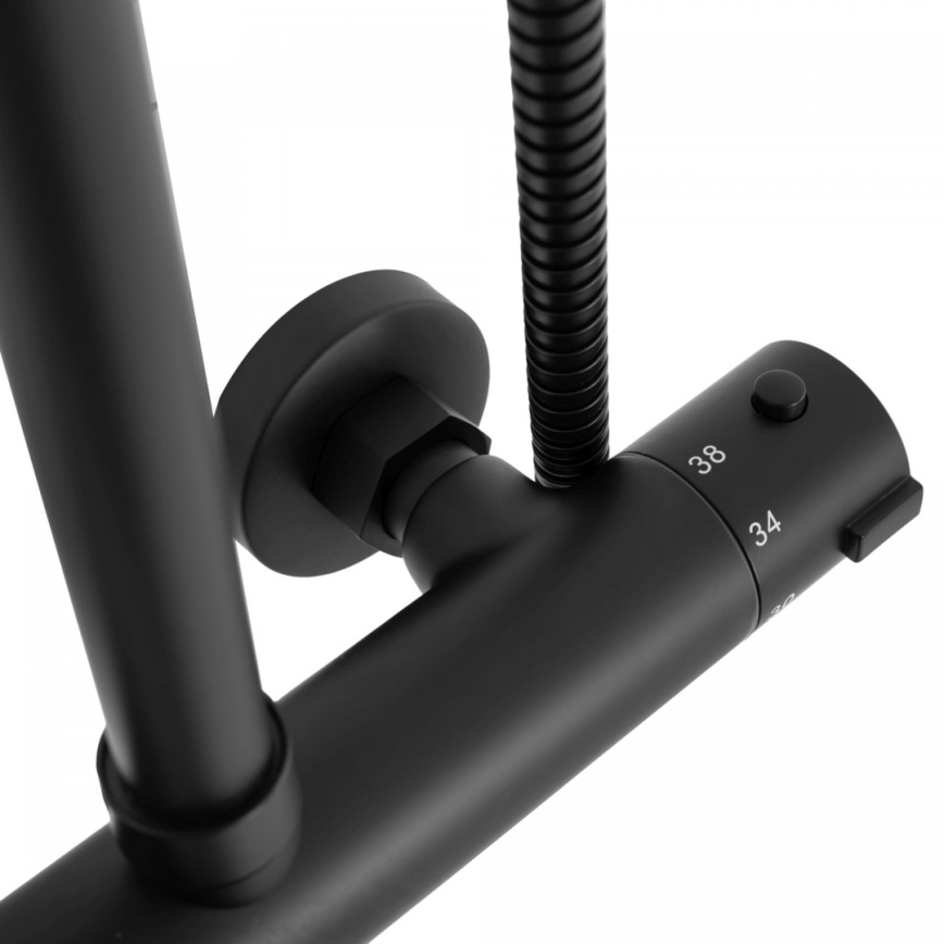 REA-P8804 - Set doccia BLISS con miscelatore termostatico, nero opaco