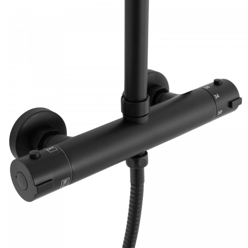 REA-P8804 - Set doccia BLISS con miscelatore termostatico, nero opaco