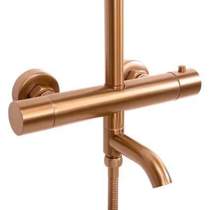 REA-P8807 - Ensemble de douche LUNGO avec mitigeur thermostatique, finition cuivre brossé