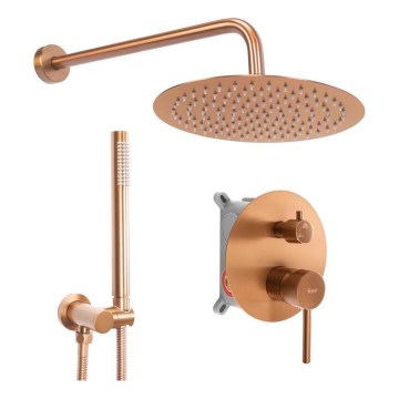 REA-P8809 - Set doccia con miscelatore da incasso LUNGO rame spazzolato