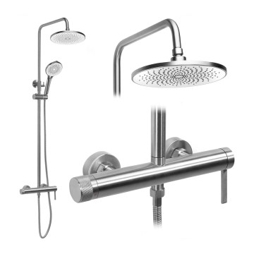 REA-P9498 - Duschset mit RIVO-Armatur in gebürstetem Stahl