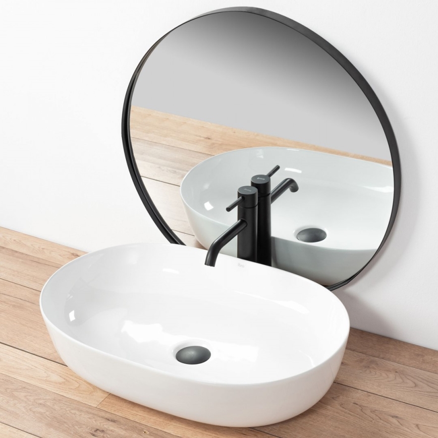 REA-U0024 - Lavabo da appoggio CLEO 41x60,5 cm ceramica/bianco lucido