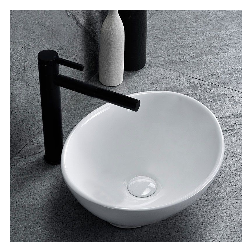 REA-U0133 - Aufsatzwaschbecken SOFIA 34,5 x 41 cm Keramik / glänzend weiß