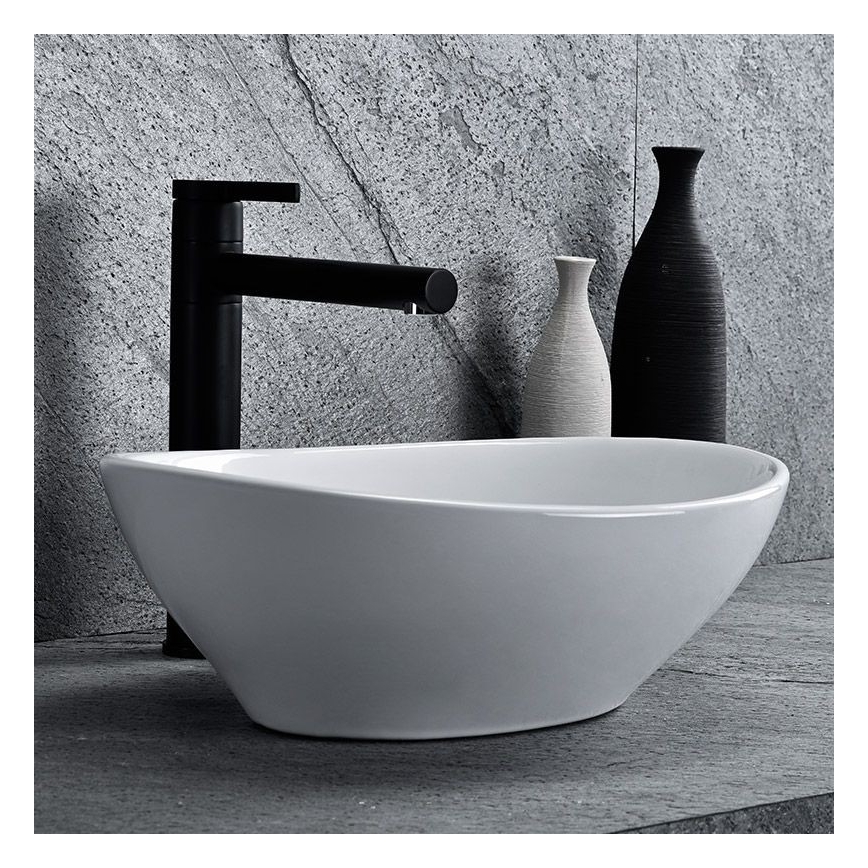 REA-U0133 - Vasque à poser SOFIA 34,5x41 cm céramique/blanc brillant