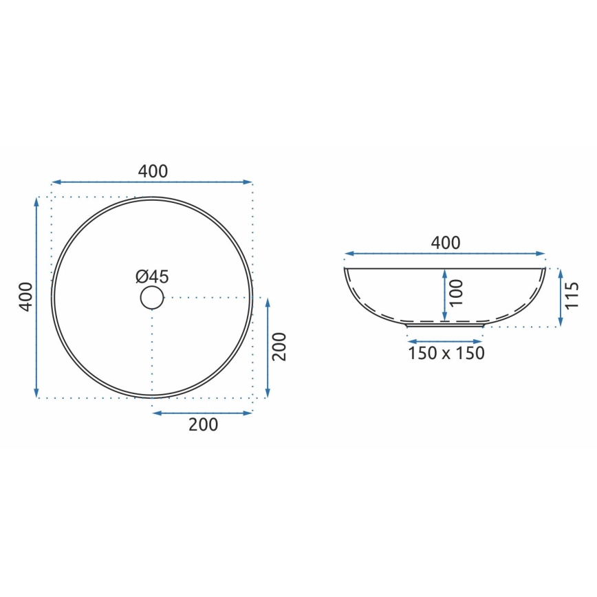 REA-U0267 - Vasque à poser ARTE Ø 40 cm en céramique / motif ornemental