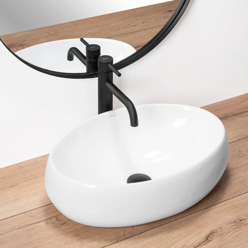 REA-U0462 - Aufsatzwaschbecken LINDA 34x48,5 cm Keramik/glänzend weiß