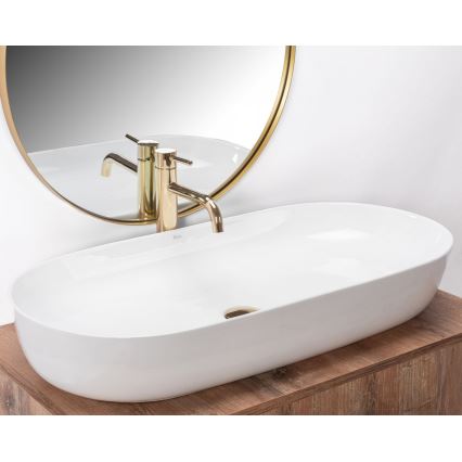 REA-U0563 - Lavabo à poser CLEO 41x81 cm céramique/blanc brillant