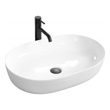 REA-U0563 - Lavabo da appoggio CLEO 41x81 cm ceramica/bianco lucido