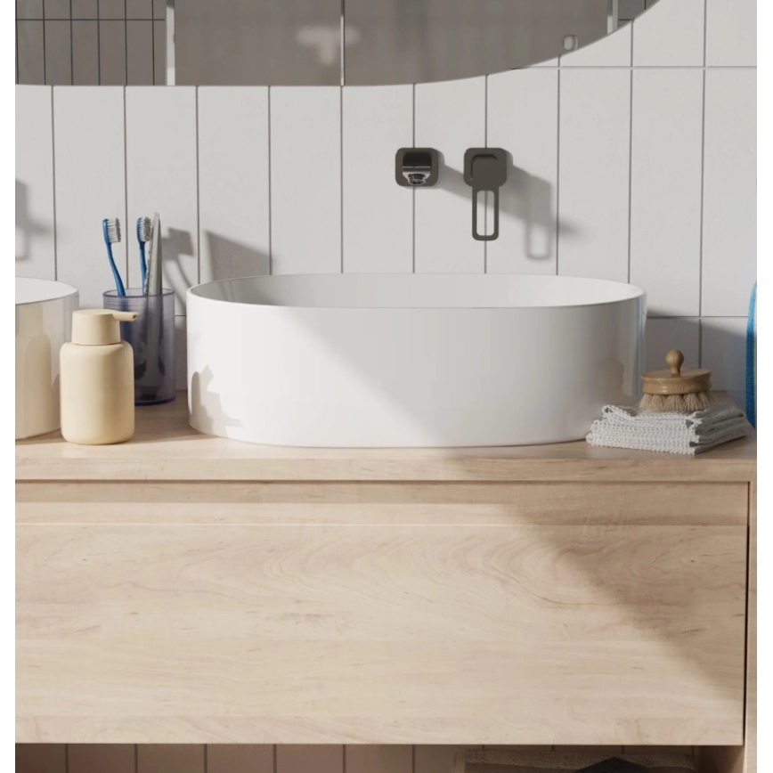 REA-U0600 - Lavabo à poser ALMA 36x57 cm céramique/blanc brillant