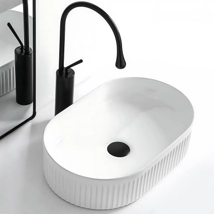 REA-U0603 - Lavabo da appoggio VANDA 31x49 cm ceramica/bianco lucido