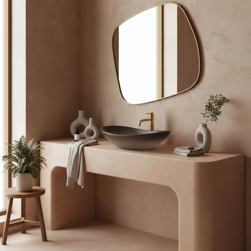 REA-U0626 - Vasque à poser ROYAL 36x62 cm céramique/marron
