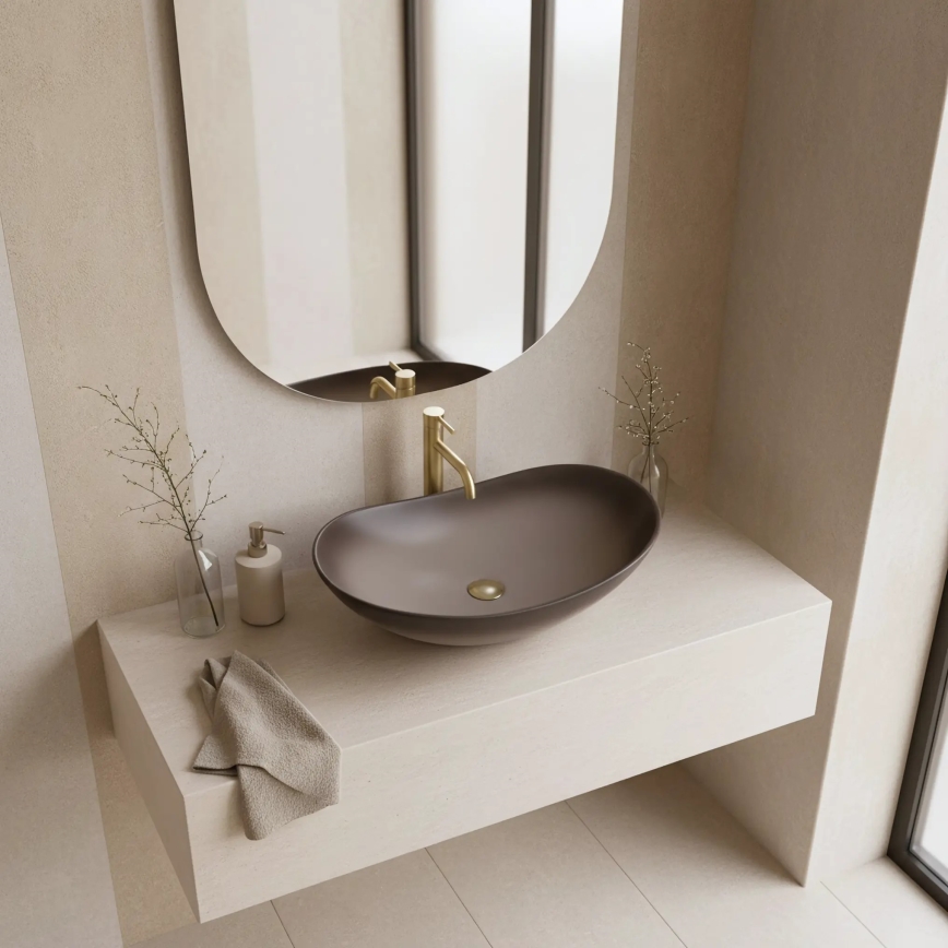 REA-U0626 - Vasque à poser ROYAL 36x62 cm céramique/marron
